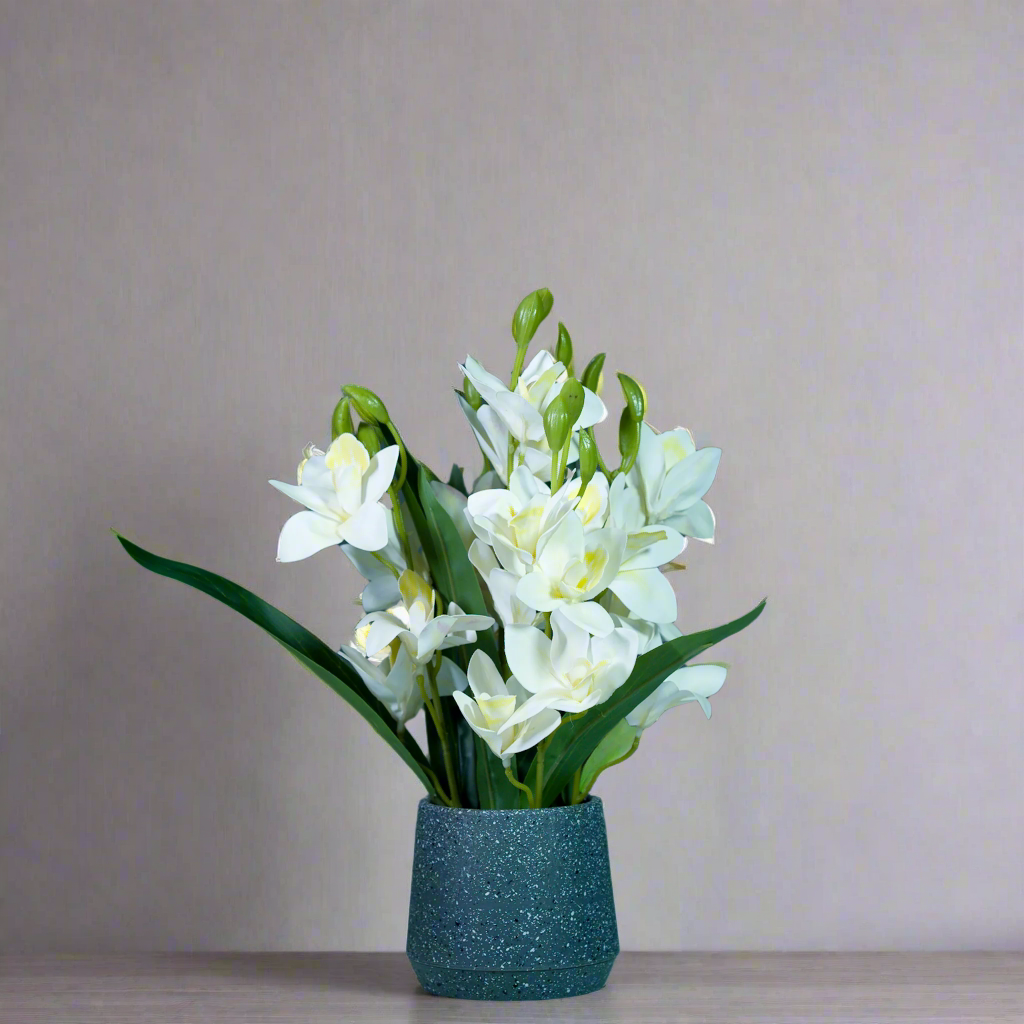 Artificial Orchids with Pot for Home Decor