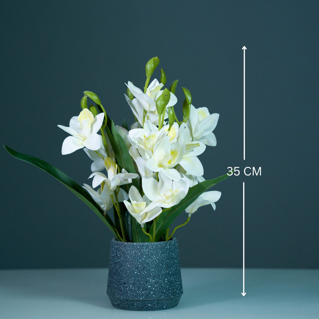 Artificial Orchids with Pot for Home Decor