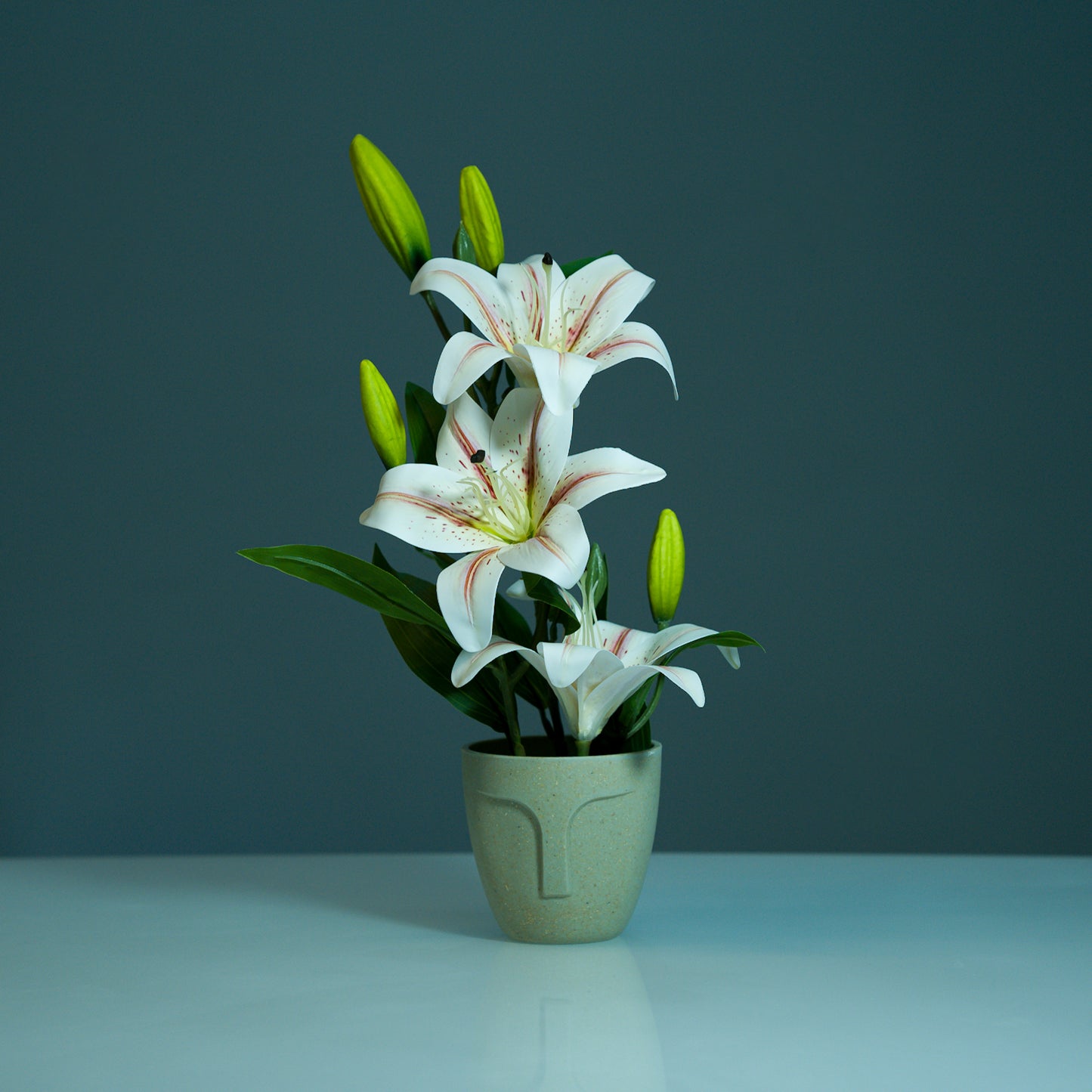 Tiger lily Artificial Flowers with Pot | Lilium Lancifolium