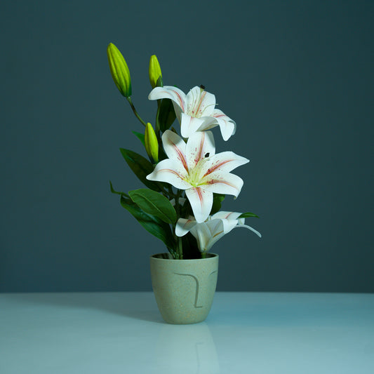 Tiger lily Artificial Flowers with Pot | Lilium Lancifolium