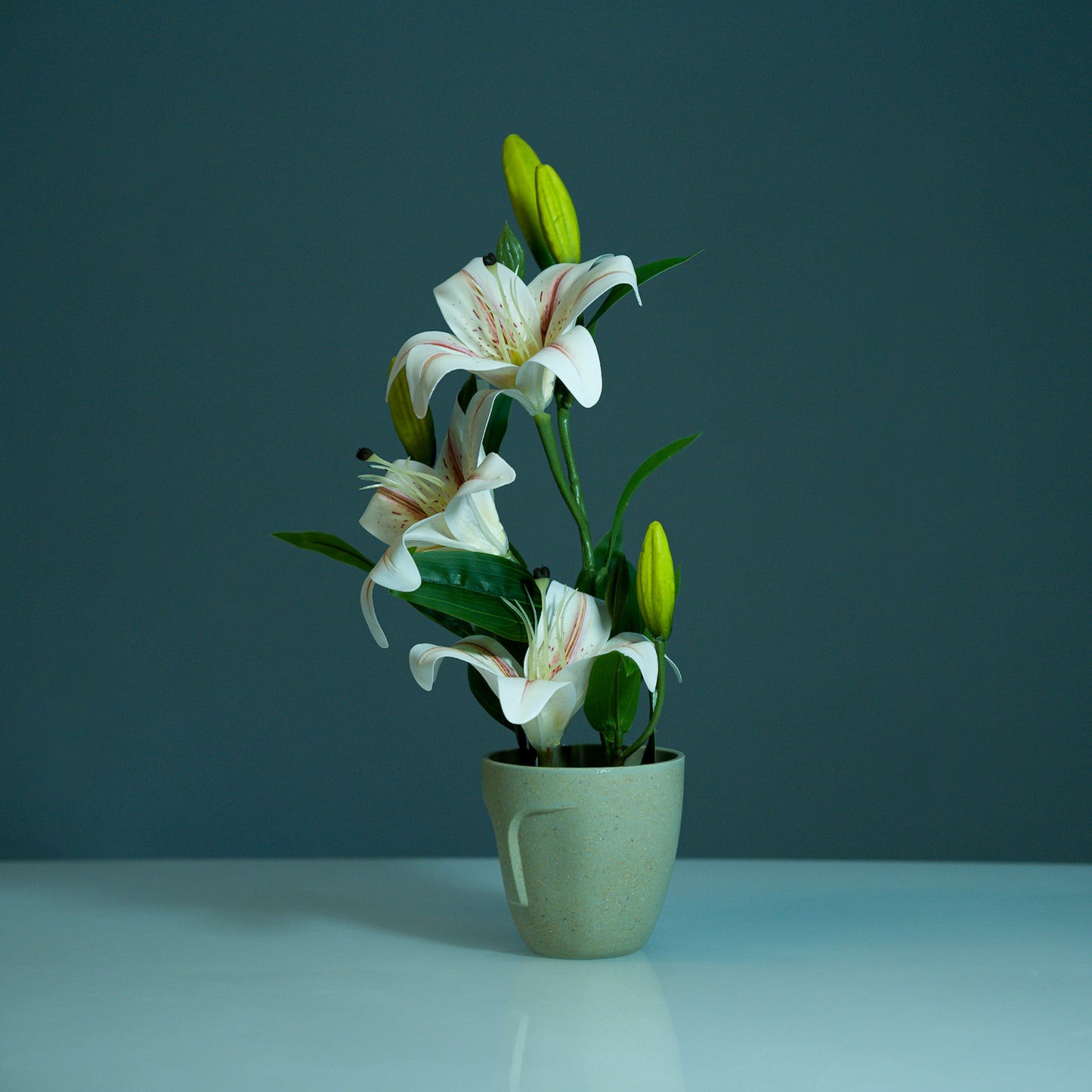 Tiger lily Artificial Flowers with Pot | Lilium Lancifolium