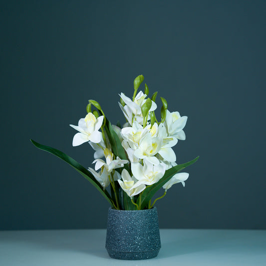 Artificial Orchids with Pot for Home Decor