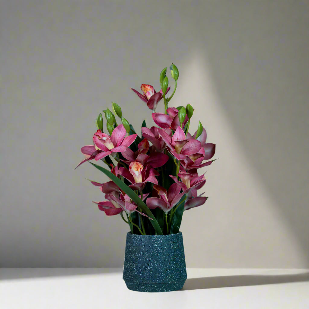 Pink Orchids Artificial Flowers Arrangement with Pot